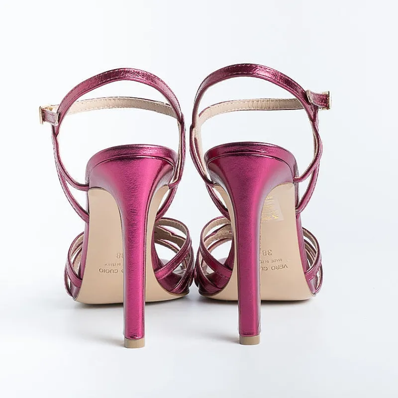 CAPPELLETTO 1948 Cappellettoshop - Sandali Con Tacco - Lilyan3 - Laminato Fucsia<Collezione Scarpe Donna Sandali Con Tacco