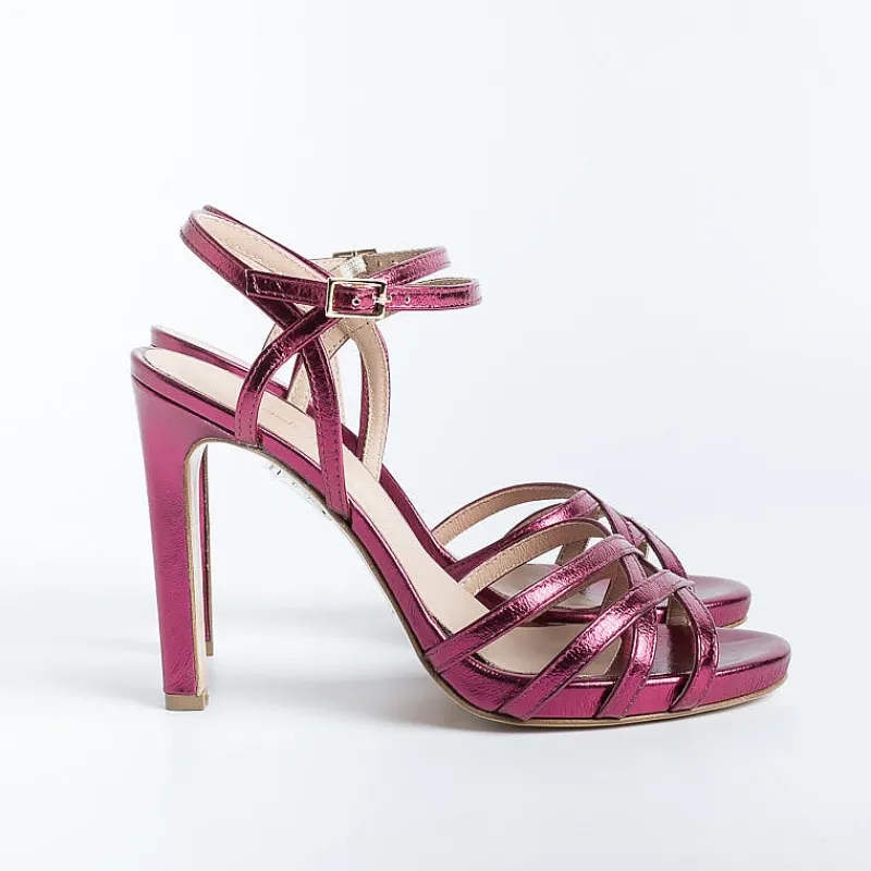 CAPPELLETTO 1948 Cappellettoshop - Sandali Con Tacco - Lilyan3 - Laminato Fucsia<Collezione Scarpe Donna Sandali Con Tacco