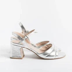 CAPPELLETTO 1948 Cappellettoshop - Sandali Con Tacco - Anika7 - Laminato Argento<Collezione Scarpe Donna Sandali Con Tacco