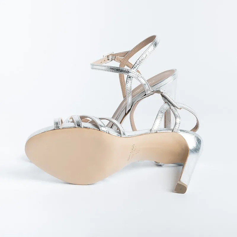 CAPPELLETTO 1948 Cappellettoshop - Sandali Con Tacco - Lilyan3 - Laminato Argento<Collezione Scarpe Donna Sandali Con Tacco