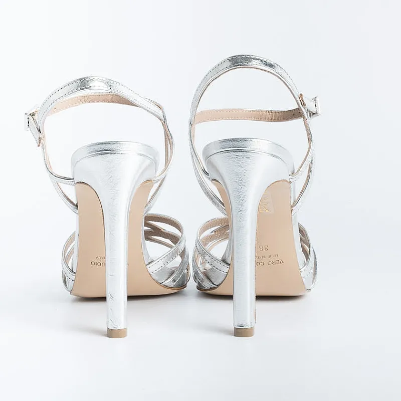 CAPPELLETTO 1948 Cappellettoshop - Sandali Con Tacco - Lilyan3 - Laminato Argento<Collezione Scarpe Donna Sandali Con Tacco
