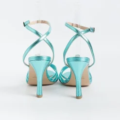 CAPPELLETTO 1948 Cappellettoshop - Sandali Con Tacco - Venere 14 - Laminato Azzurro<Collezione Scarpe Donna Sandali Con Tacco