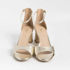CAPPELLETTO 1948 Cappellettoshop - Sandali Con Tacco - Aleta 4 - Laminato Platino<Collezione Scarpe Donna Sandali Con Tacco