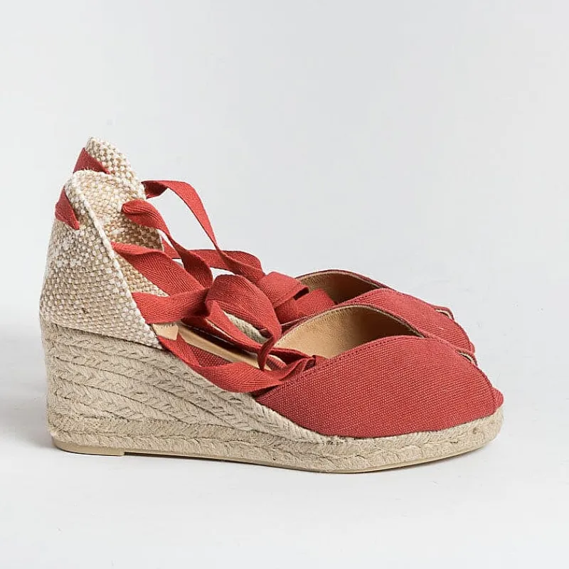 CASTAÑER Castaner - Sandali Con Tacco - Espadrillas - Bilina 6 - Rosso Carminio<Collezione Scarpe Donna Sandali Con Tacco