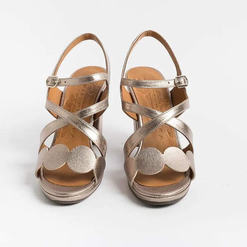 CHIE MIHARA - Collezione Donna Chie Mihara - Sandali Con Tacco - Arana - Laminato Champagne<Collezione Scarpe Donna Sandali Con Tacco