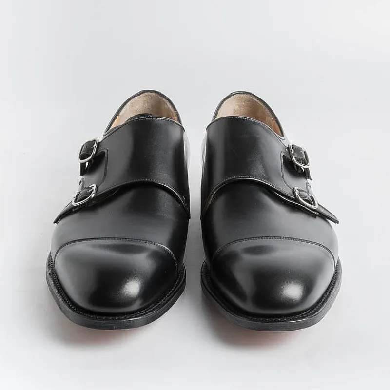 Church's - Doppia Fibbia Cowes - Vitello Nero<Collezione Scarpe Uomo Doppia Fibbia