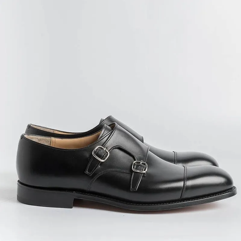 Church's - Doppia Fibbia Cowes - Vitello Nero<Collezione Scarpe Uomo Doppia Fibbia