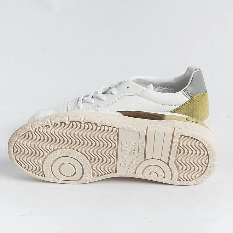 DATE - Sneakers - Court 2.0 - Vintage Calf White Army<Collezione Scarpe Uomo Sneakers