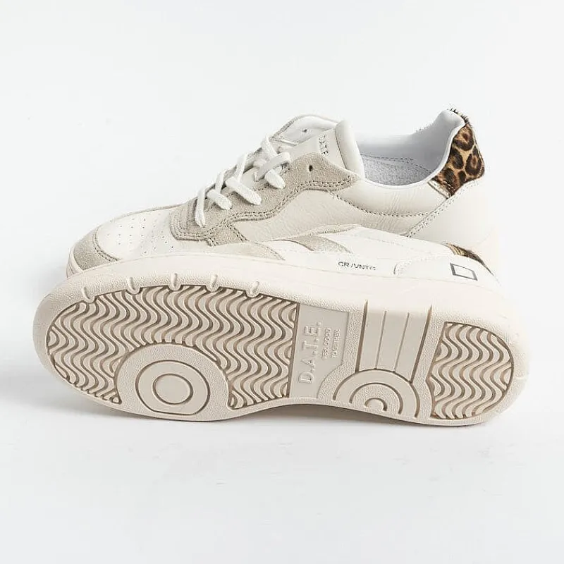 DATE - Sneakers - Court 2.0 Vintage Calf - Avorio Leopard<Collezione Scarpe Donna Sneakers