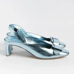 DEL CARLO - Sling Back - 11303 - Mirror - Cielo<Collezione Scarpe Donna Cerimonia - Scarpe E Pochette