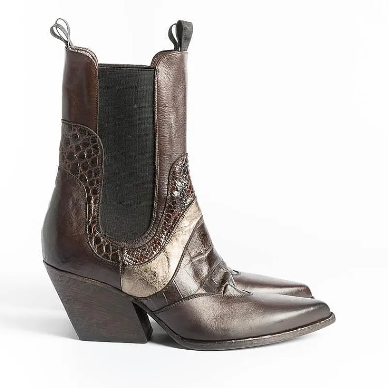 Elena Iachi - Stivali Texano E2479 - Fondente<Collezione Scarpe Donna Stivali