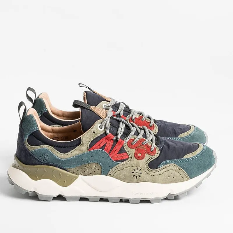 FLOWER MOUNTAIN - Sneakers Yamano 3 - 1C38 Blu/Verde Turchese<Collezione Scarpe Uomo Sneakers