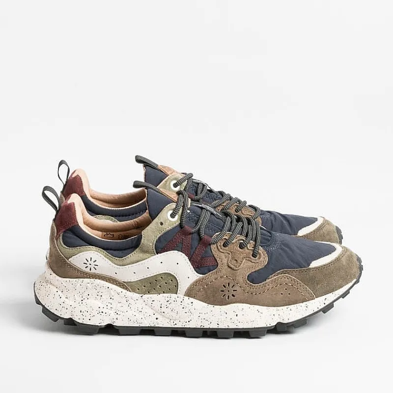 FLOWER MOUNTAIN - Sneakers Yamano 3 - 3D31 Blu/ Marrone<Collezione Scarpe Uomo Sneakers