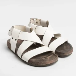 GIULIA TADDEUCCI - Sandali Bassi - 46464 - Bianco<Collezione Scarpe Donna Sandali Bassi