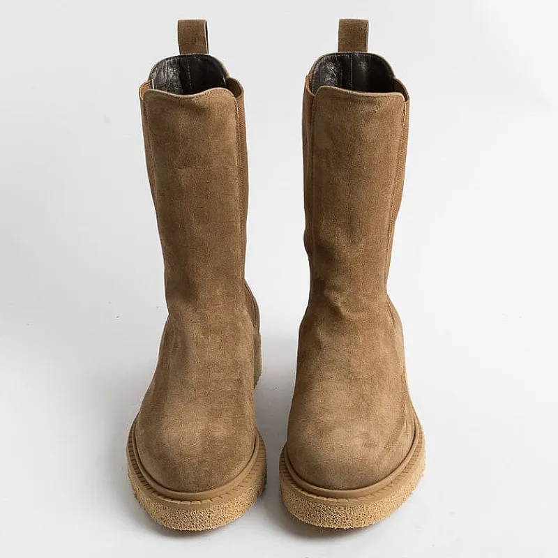 GUGLIELMO ROTTA - Stivaletto - Keith - Velour Nocciola<Collezione Scarpe Donna Stivaletti