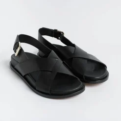 GUGLIELMO ROTTA -Sandali Bassi - Tilly - Pelle Nero<Collezione Scarpe Donna Sandali Bassi
