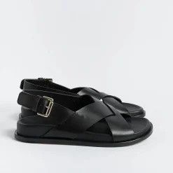 GUGLIELMO ROTTA -Sandali Bassi - Tilly - Pelle Nero<Collezione Scarpe Donna Sandali Bassi