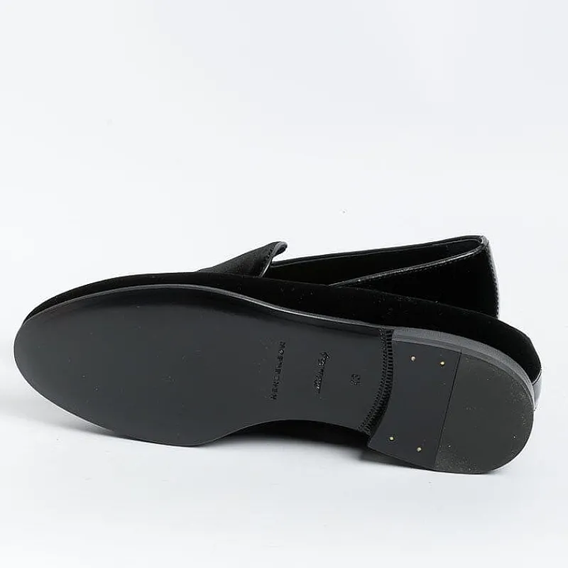 HENDERSON - Mocassino - Casino' - Velluto Nero<Collezione Scarpe Uomo Cerimonia