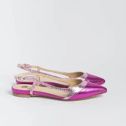 L'Arianna L' Arianna - Sling Back - Ch2006 - Serpente Laminato Fuxia<Collezione Scarpe Donna Cerimonia - Scarpe E Pochette