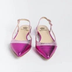 L'Arianna L' Arianna - Sling Back - Ch2006 - Serpente Laminato Fuxia<Collezione Scarpe Donna Cerimonia - Scarpe E Pochette