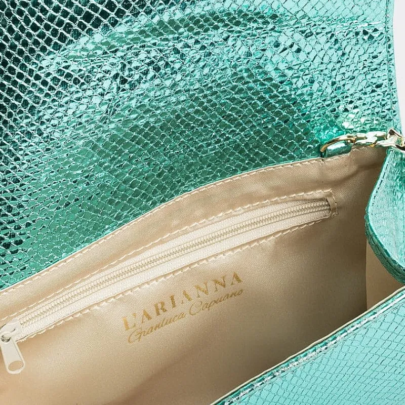L'Arianna - Borsa - Ester - Serpente Laminato Turchese<Collezione Borse Donna Clutch