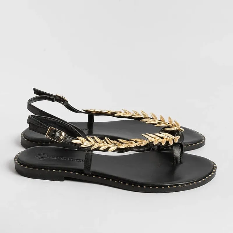 MAKIS KOTRIS - Sandali Bassi Infradito K870 - Nero<Collezione Scarpe Donna Sandali Bassi
