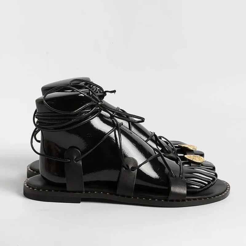 MAKIS KOTRIS - Sandali Bassi Infradito 04-306 - Nero<Collezione Scarpe Donna Infradito