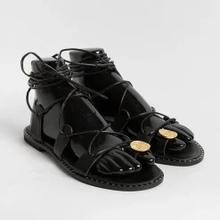 MAKIS KOTRIS - Sandali Bassi Infradito 04-306 - Nero<Collezione Scarpe Donna Sandali Bassi