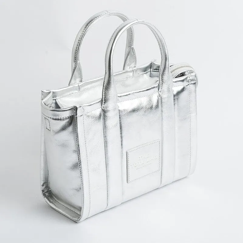 Marc Jacobs - 2F3Htt004H01-040 - The Leather Small Tote Bag - Silver<Collezione Borse Donna Borse A Tracolla