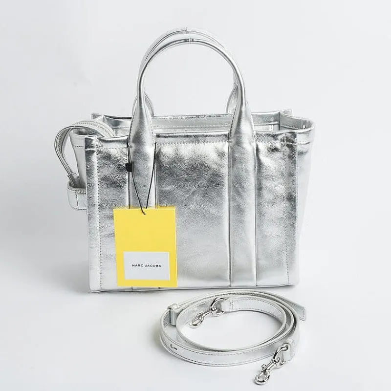 Marc Jacobs - 2F3Htt004H01-040 - The Leather Small Tote Bag - Silver<Collezione Borse Donna Borse A Tracolla
