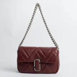 Marc Jacobs - The Quilted Leather J - Borsa A Spalla - Cherry<Collezione Borse Donna Borse A Tracolla