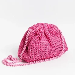 MARIA LA ROSA - Borsa A Tracolla - Mini Game Crochet - Fuchsia<Collezione Scarpe Donna Cerimonia - Scarpe E Pochette