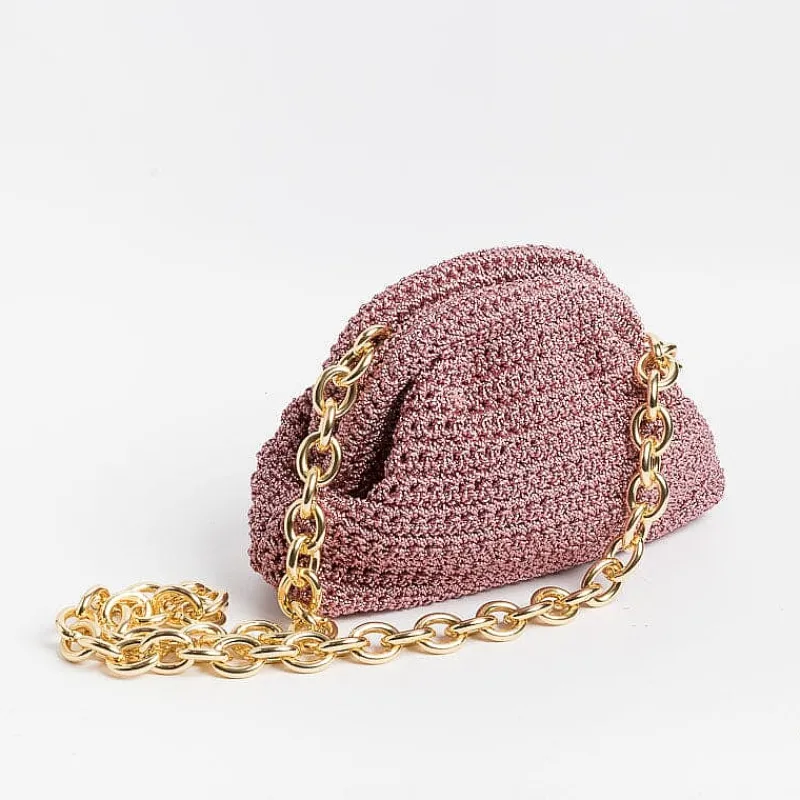 MARIA LA ROSA - Borsa A Tracolla - Mini Game Metallic - Rosa<Collezione Borse Donna Mini Bags