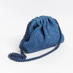 MARIA LA ROSA - Borsa A Tracolla - Mini Game Crochet - Blue<Collezione Borse Donna Mini Bags