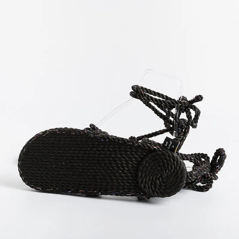 NOMADIC STATE OF MIND - Sandali Bassi - Romano Nero Disco<Collezione Scarpe Donna Sandali Bassi