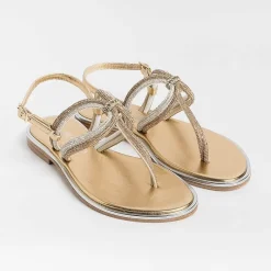 PAOLA FIORENZA - Sandali Bassi Infradito - Ss2353 - Ambra Cristal Platino<Collezione Scarpe Donna Sandali Bassi
