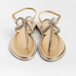 PAOLA FIORENZA - Sandali Bassi Infradito - Ss2353 - Ambra Cristal Platino<Collezione Scarpe Donna Sandali Bassi