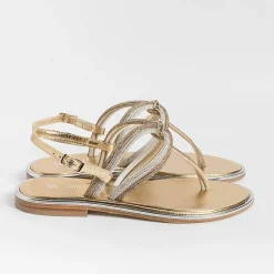 PAOLA FIORENZA - Sandali Bassi Infradito - Ss2353 - Ambra Cristal Platino<Collezione Scarpe Donna Sandali Bassi