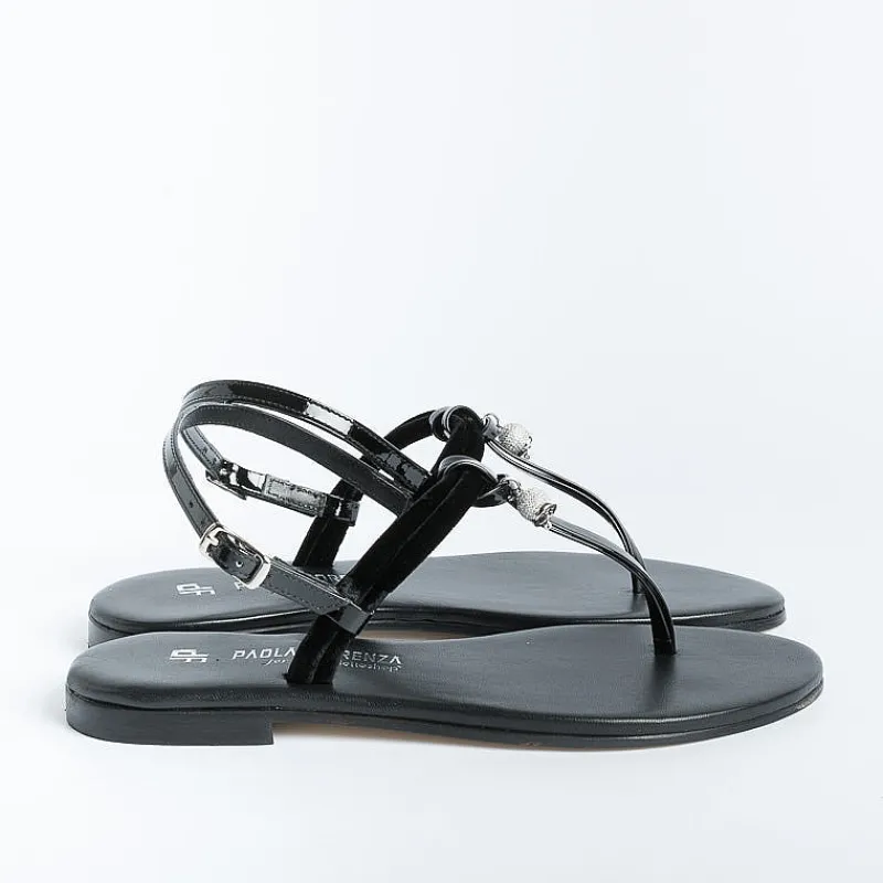 PAOLA FIORENZA - Sandali Bassi Infradito Bs05 Nodino - Velluto - Nero<Collezione Scarpe Donna Infradito
