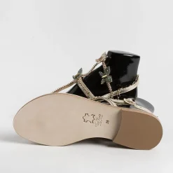 PAOLA FIORENZA - Sandali Bassi Infradito - Fb998 - Platino Farfalle<Collezione Scarpe Donna Sandali Bassi