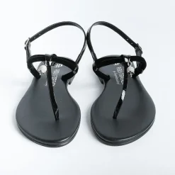 PAOLA FIORENZA - Sandali Bassi Infradito Bs05 Nodino - Velluto - Nero<Collezione Scarpe Donna Sandali Bassi