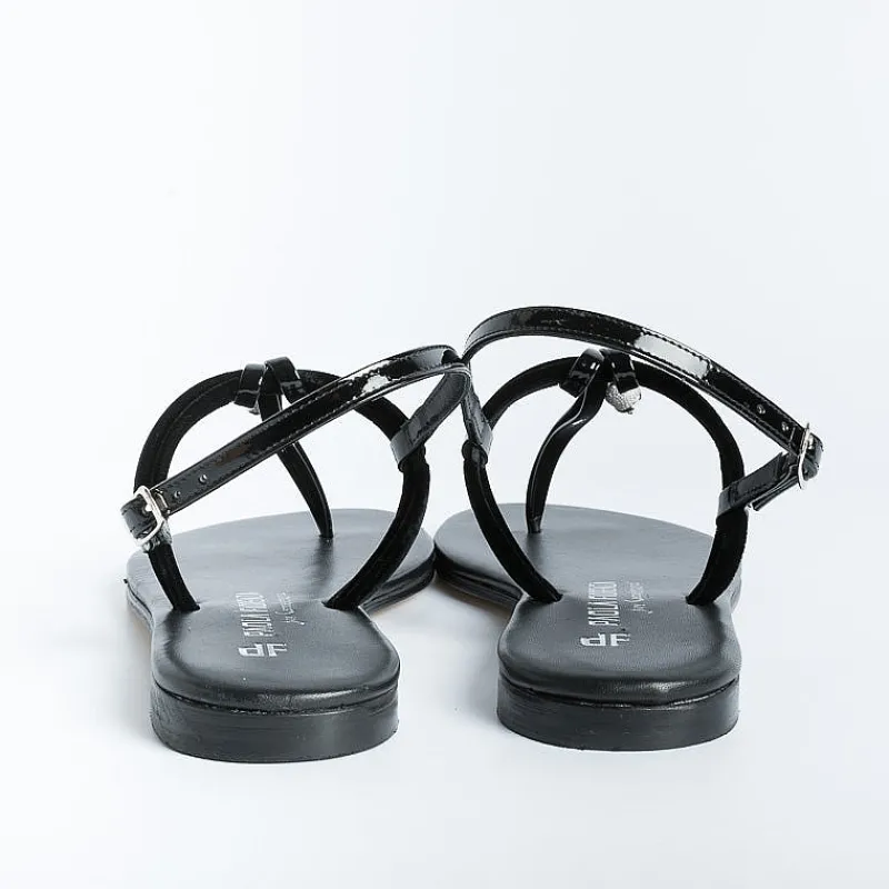 PAOLA FIORENZA - Sandali Bassi Infradito Bs05 Nodino - Velluto - Nero<Collezione Scarpe Donna Sandali Bassi