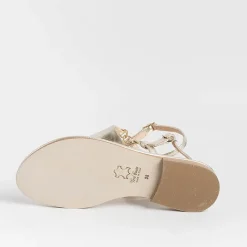 PAOLA FIORENZA - Sandali Bassi Infradito Triangolo - Platino<Collezione Scarpe Donna Infradito