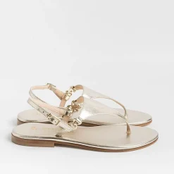 PAOLA FIORENZA - Sandali Bassi Infradito Triangolo - Platino<Collezione Scarpe Donna Infradito