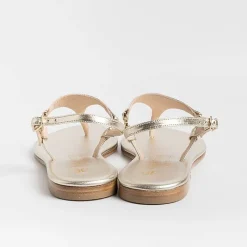 PAOLA FIORENZA - Sandali Bassi Infradito Triangolo - Platino<Collezione Scarpe Donna Infradito