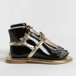 PAOLA FIORENZA - Sandali Bassi Infradito - Fb998 - Platino Farfalle<Collezione Scarpe Donna Infradito