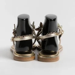 PAOLA FIORENZA - Sandali Bassi Infradito - Fb998 - Platino Farfalle<Collezione Scarpe Donna Infradito