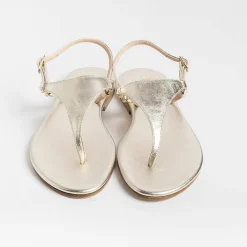 PAOLA FIORENZA - Sandali Bassi Infradito Triangolo - Platino<Collezione Scarpe Donna Sandali Bassi