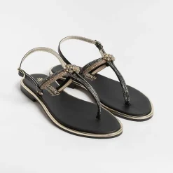 PAOLA FIORENZA - Sandali Bassi Infradito - Ss2378 - Ambra Black<Collezione Scarpe Donna Sandali Bassi