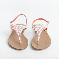 PAOLA FIORENZA - Sandali Bassi Infradito Triangolo - Corallo<Collezione Scarpe Donna Infradito